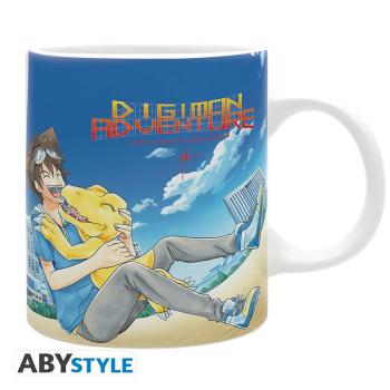 DIGIMON - Tasse "Duos"  Taichi und Yamato sind endlich mit ihren Digimon Partnern Agumon und Gabumon vereint! Teilen Sie ihr neuestes Abenteuer mit dieser Digimon Tasse!